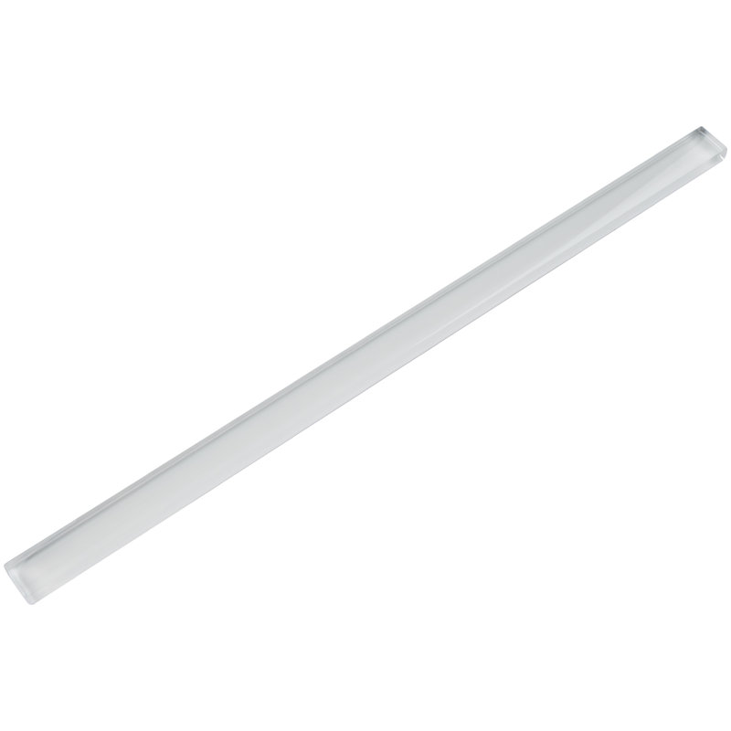 Pencil 12'' x 0.5'' Glass Border Tile, White
