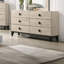 Meuble de chambre à coucher de style moderne avec commode 1 pièce seulement avec poignées à 6 tiroirs et plateau en faux marbre