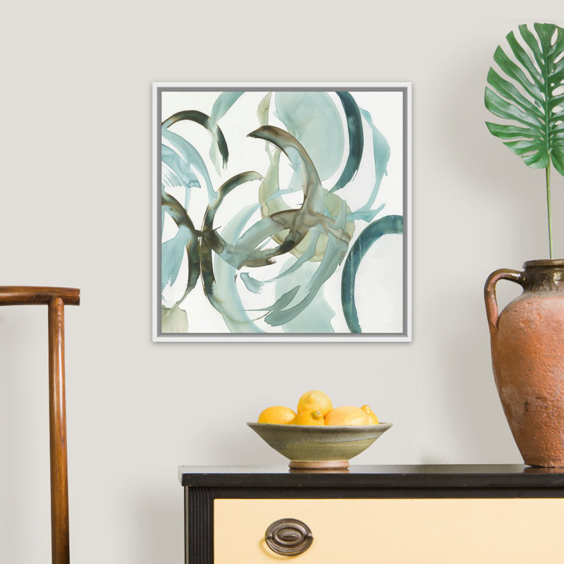 Reproduction d’art sur toile, "Hypnotic Curves I" par PI studio, H 22 po x l 22 po x P 1,75 po, Cadre flottant blanc