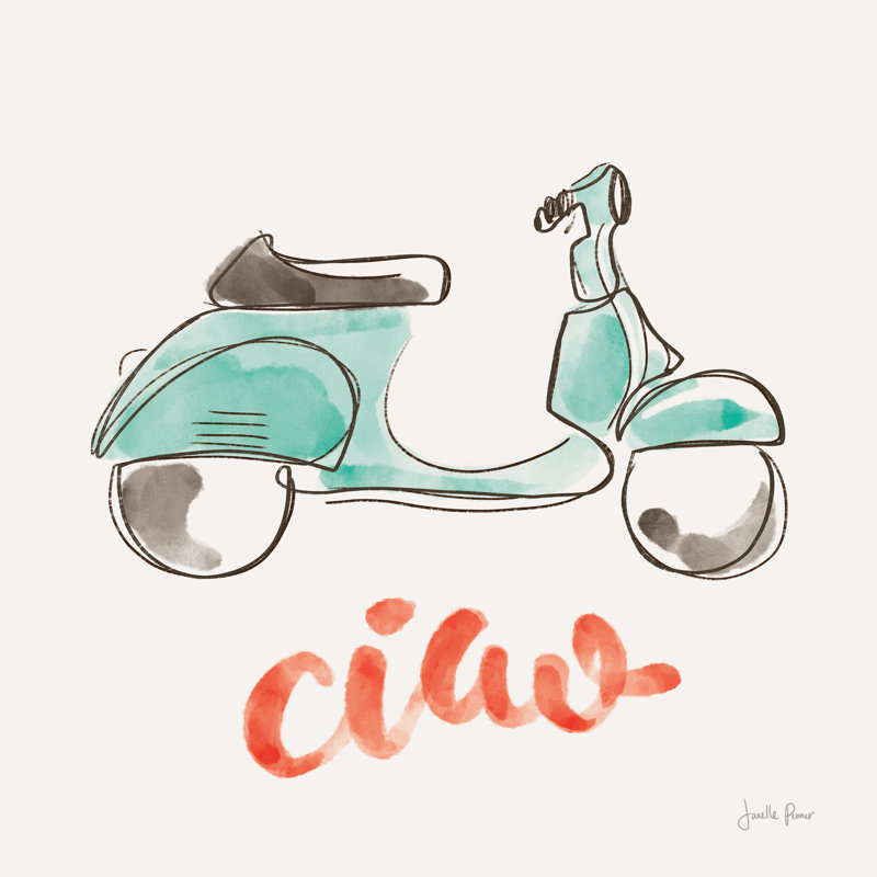 Ciao Vespa I - Wrapped Canvas Print, 122cm H x 122cm W