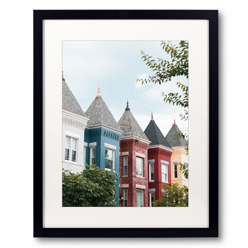 Row Houses Print by Angela Pan, Black Framed Paper, 20" H x 16" W