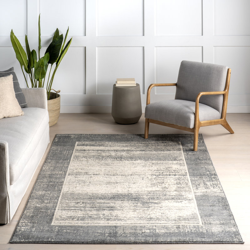 Tapis à bordure rétro Trinden, Rectangle 4pi x 6 pi