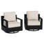 Ensemble de fauteuils pivotants en aluminium Oneita avec coussins de 6 pouces d'épaisseur (ensemble de 2)-1908372593