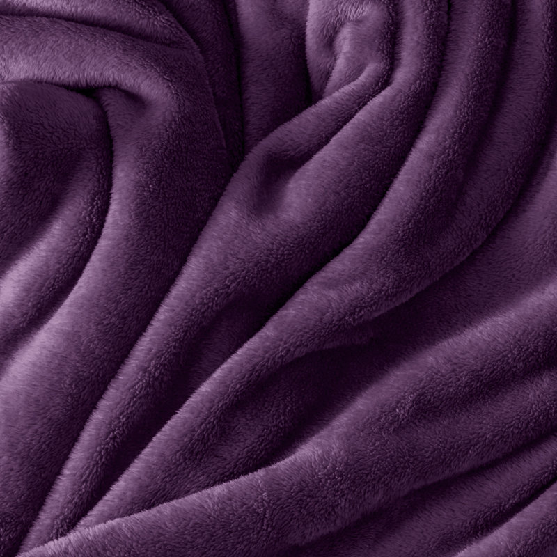 Couverture polaire Bare Home, Prune, Jeté