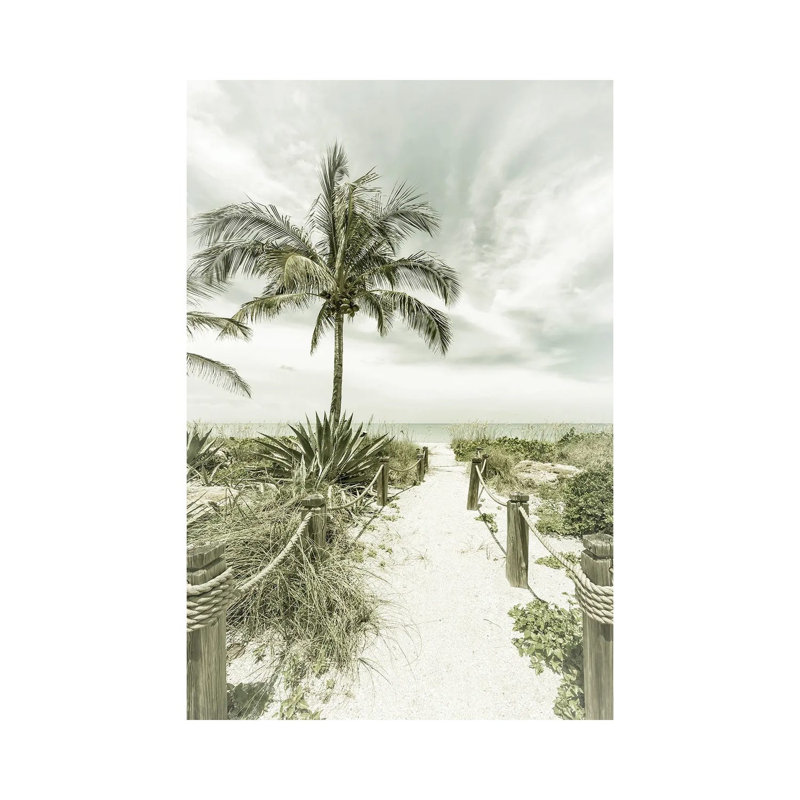 Path To The Beach | Vintage by Melanie Viola - Wrapped Canvas Print, 101.6 cm H x 66.04 cm W x 1.91 cm D