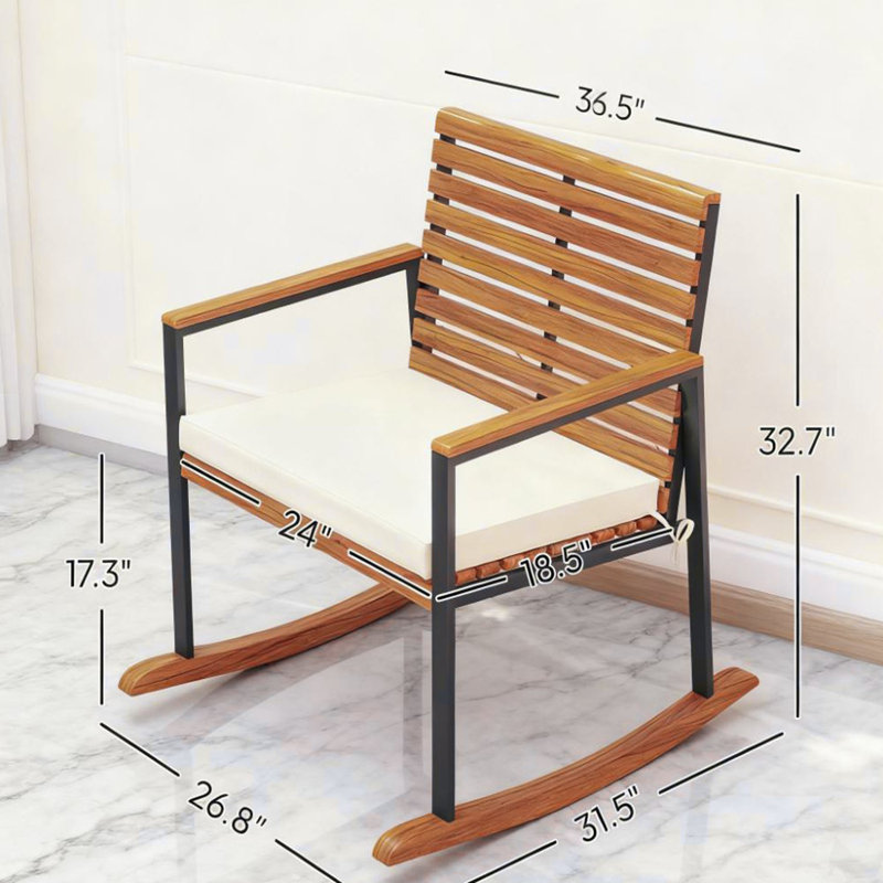Ensemble de 2 chaises berçantes avec coussin pour accoudoirs Lawn