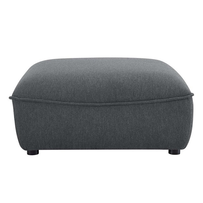 Plageman 36.5" Wide Square Standard Ottoman, Charcoal Polyester, Charcoal