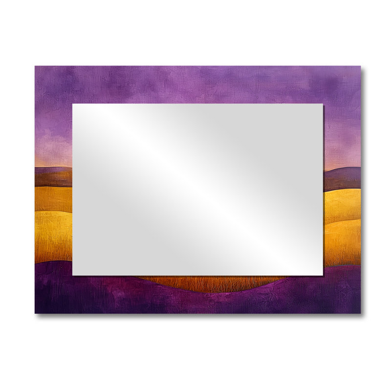 «Countryside Golden Hills At Twilight II», art mural en miroir, imprimé sur métal, 30 po x 40 po