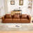 118.5” Leather Upholstered Oversized Seating Sofa With Reversible Cushions-97769886