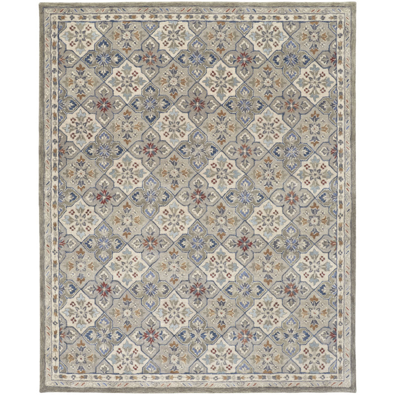 Azalea Hand Tufted Wool Oriental Area Rug, Rectangle 5' x 8'