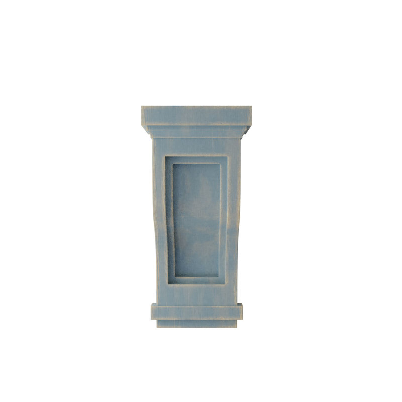 Corbel décoration rétro en bois encastré traditionnel, H 17 po x l 7,5 po x P 8 po, Bleu bois flotté