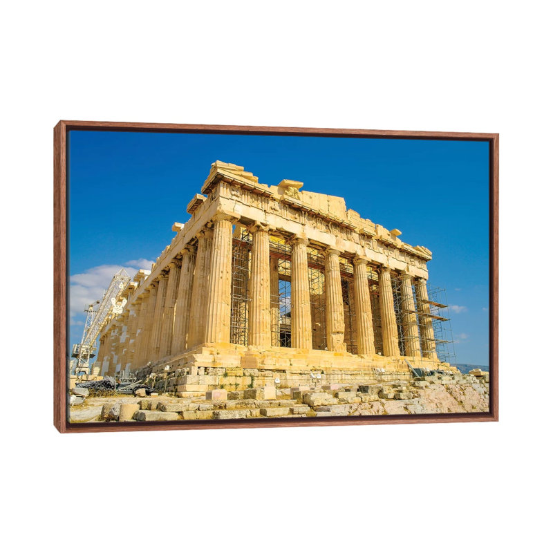 « Athens » par Ben Heine-reproduction de photo, H 18 po x l 26 po x P 1,5 po, Toile avec cadre en bois brun classique