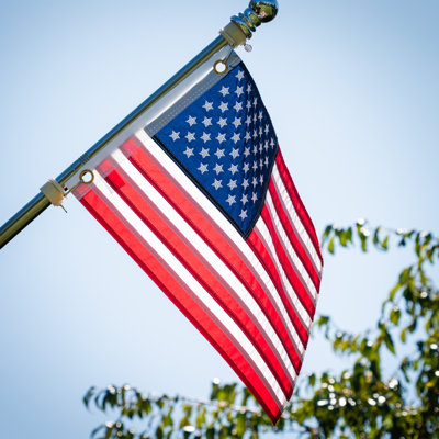 US Flag Embroidered 12x18 Grommet Flag