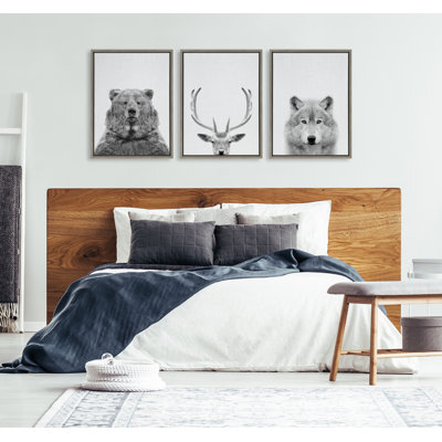 Bear, Deer and Wolf by Simon Te of Tai Prints Framed Canvas Wall Art Set
