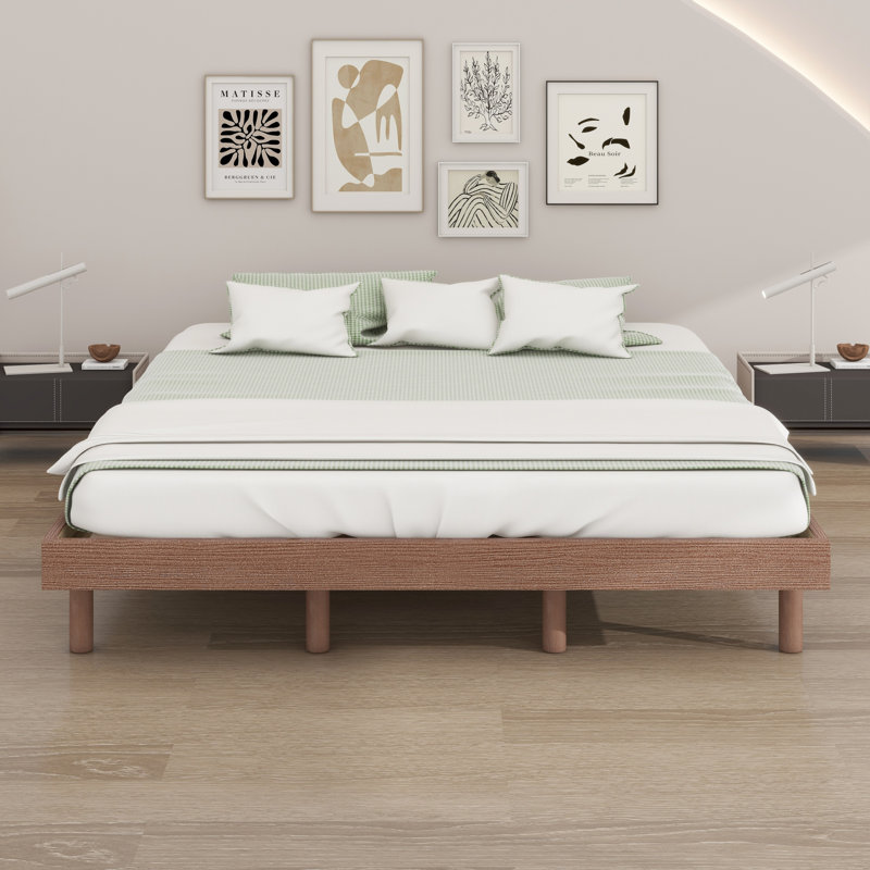 Lit plateforme Hanneli, Double, Gris