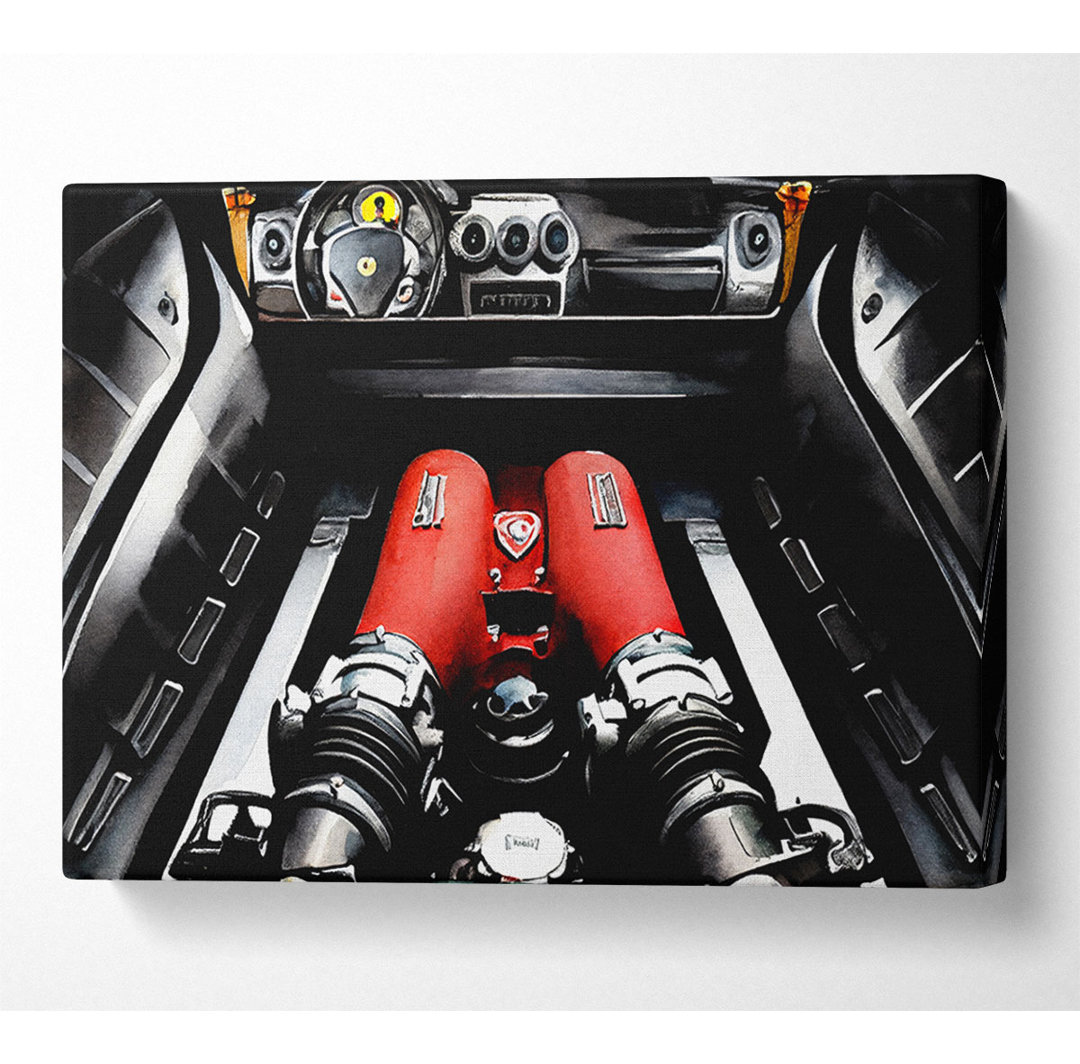 Ferrari F340 Motorraum - Kunstdrucke auf Leinwand