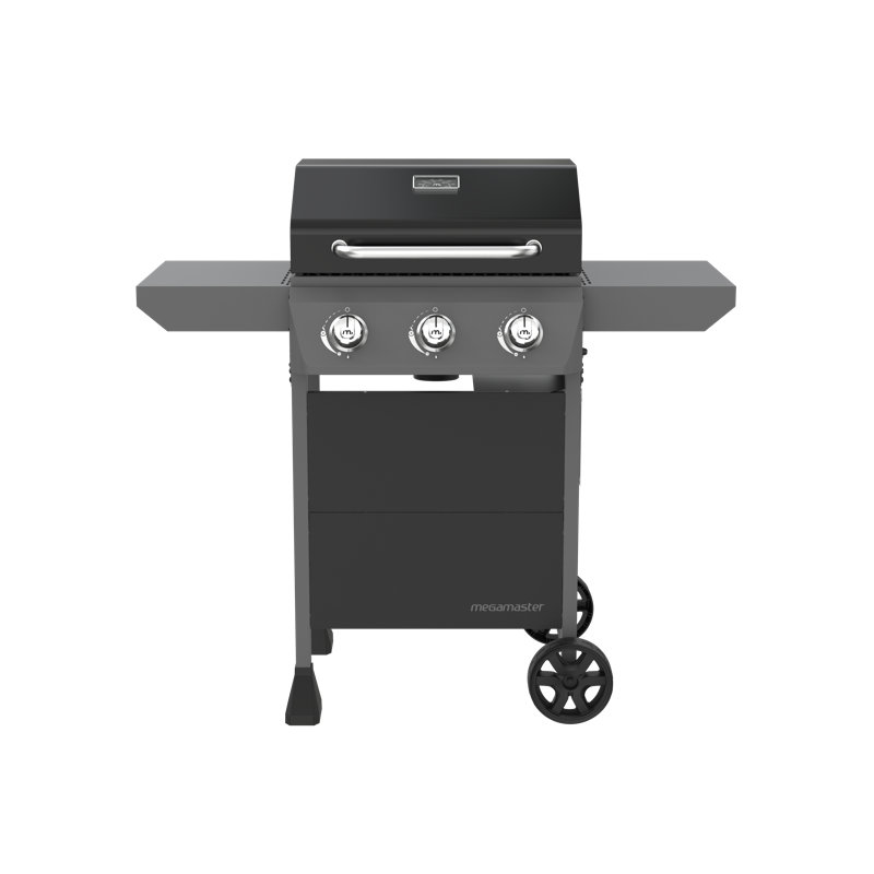Barbecue au gaz propane liquide autoportant à 3 brûleurs Megamaster