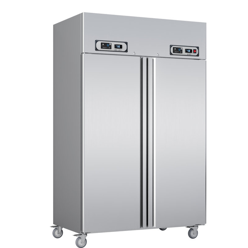 Combo réfrigérateur / congélateur Veecool commercial avec congélateur et application pour applications intelligentes, réfrigérateur vertical et congélateur à deux températures en acier inoxydable de 48 po de largeur et 36 pi³ pour restaurant, garage et cuisine