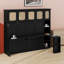Lit escamotable multifonctionnel avec bureau et armoires en rotin pour un bureau à domicile compact-613057736