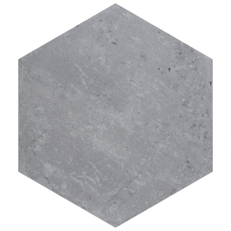 Brickyard Hex 8-1/2 In. X 9-7/8 In. Porcelain Rustic Wall & Floor Tile, White
