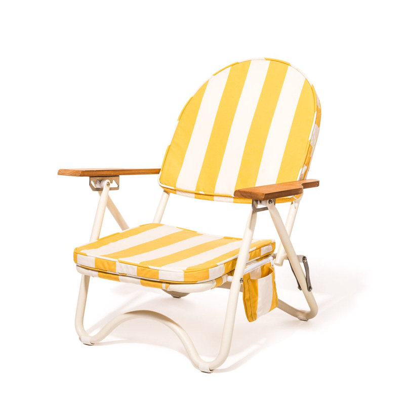 Chaise Pam, Jaune et blanc / rayé