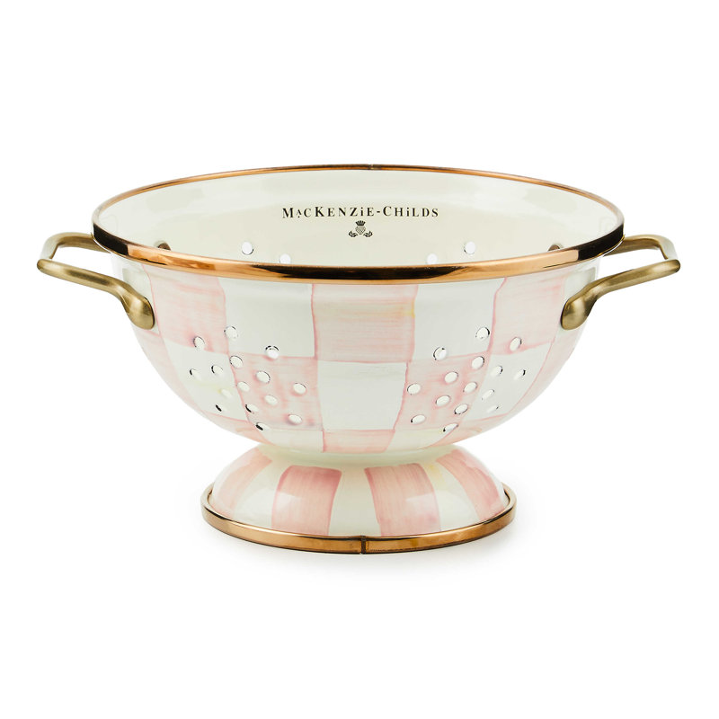 Rosy Check Colander, 3.5"H x 6.25"W x 6.25"D