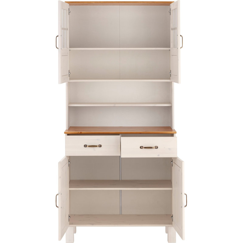 Martindale 85cm Solid Wood Sideboard, White/Honey