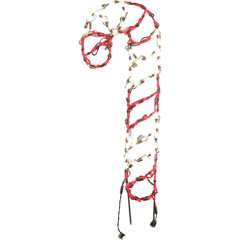 Giant Red and White LED Candy Cane Outdoor Light