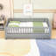 Lit plateforme extensible en bois avec garde-corps et lattes-121403376-121403375