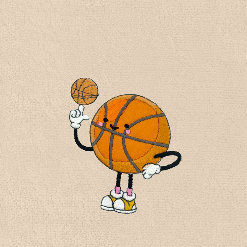  Basketball Player - Embroidered Luxury 100% Turkish Cotton Hand Towels (Set Of 2), Sand