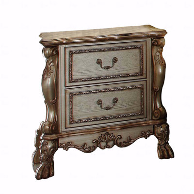 Dresden Gold Patina & Bone Finish Nightstand