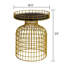 Table d'appoint | Cage à oiseaux ronde dorée | 18,5 x 18,5 x 23 po