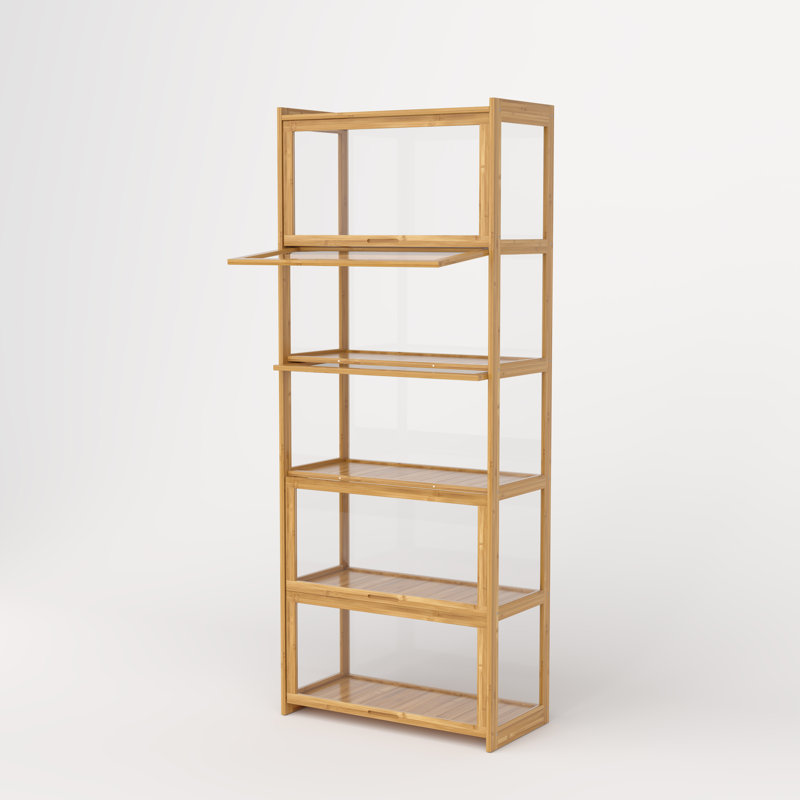 5‑Tier Bookshelf Tall Bookcase Storage Organizer Shelf Display Rack For Living Room Bedroom Home Office, Natural