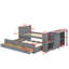 Lit plateforme simple en bois avec bureau et tablette de rangement-1408849615