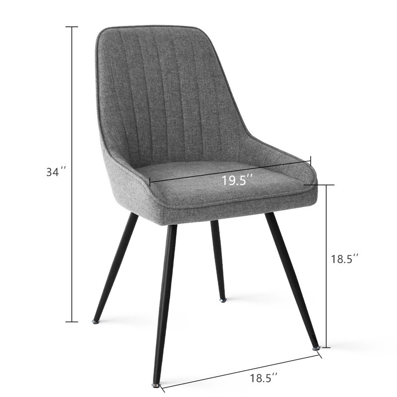 Jozwiak 19.5" W Dining Chair, Gray