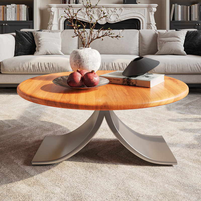 31.4" Solid Wood Cherry Shape Coffee Table
