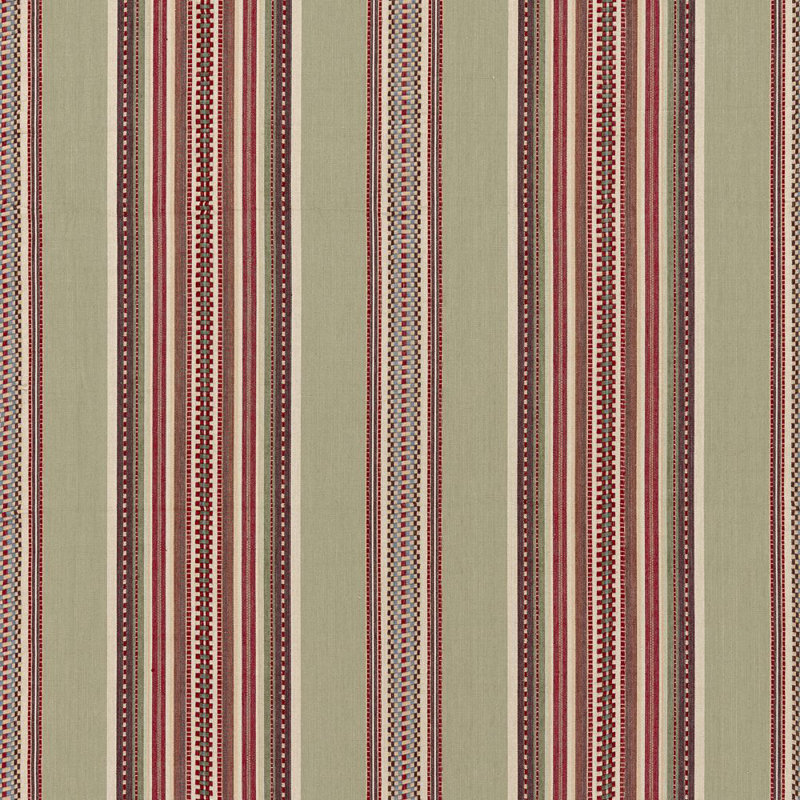 La Boheme Cyrus Stripe Fabric, Sandalwood/Red