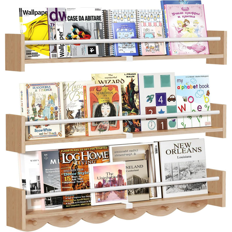 Wooden Floating Shelf  Coat Rack