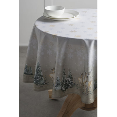Maison d'Hermine Deer In The Woods 100% Cotton Tablecloth - 69" Round