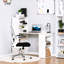 Bureau à 6 tablettes de rangement de 47 po, table d'écriture blanche avec bibliothèque, idéal pour les espaces de travail compacts, tablettes solides de 47 po, compétences de bureau à domicile, espaces limités idéaux, construction ferme