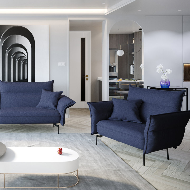 Elsa Upholstered Armchair, Dark Blue