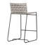 Ezra Powder Coated Iron and Flat Weaved Rope Outdoor 34" Tall Counter Stool
