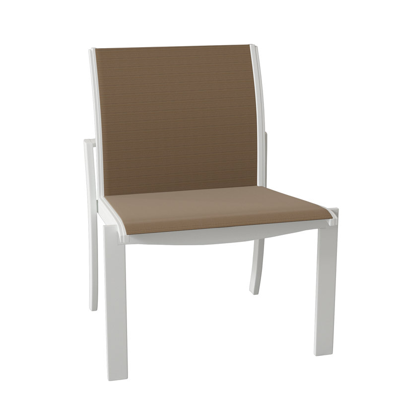 Kor Outdoor Dining Side Chair, Snow, Bogota