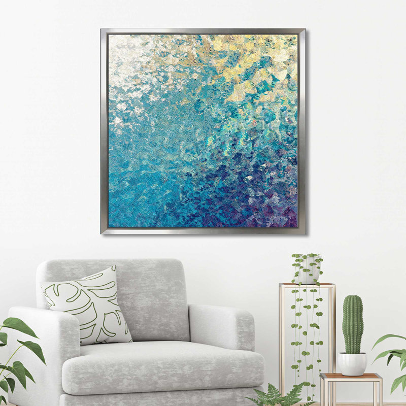 Esaïe 12: 2 My Force and Song par Mark Lawrence - Peinture, H 39,5 po x l 39,5 po x P 2 po, Cadre flottant argent