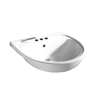 American Standard 21.5'' White Ceramic U-Shaped Bathroom Sink with Overflow