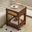 Table de bout en PE en rotin avec tiroir, table de chevet moderne, table d'appoint pour le salon, chambre à coucher