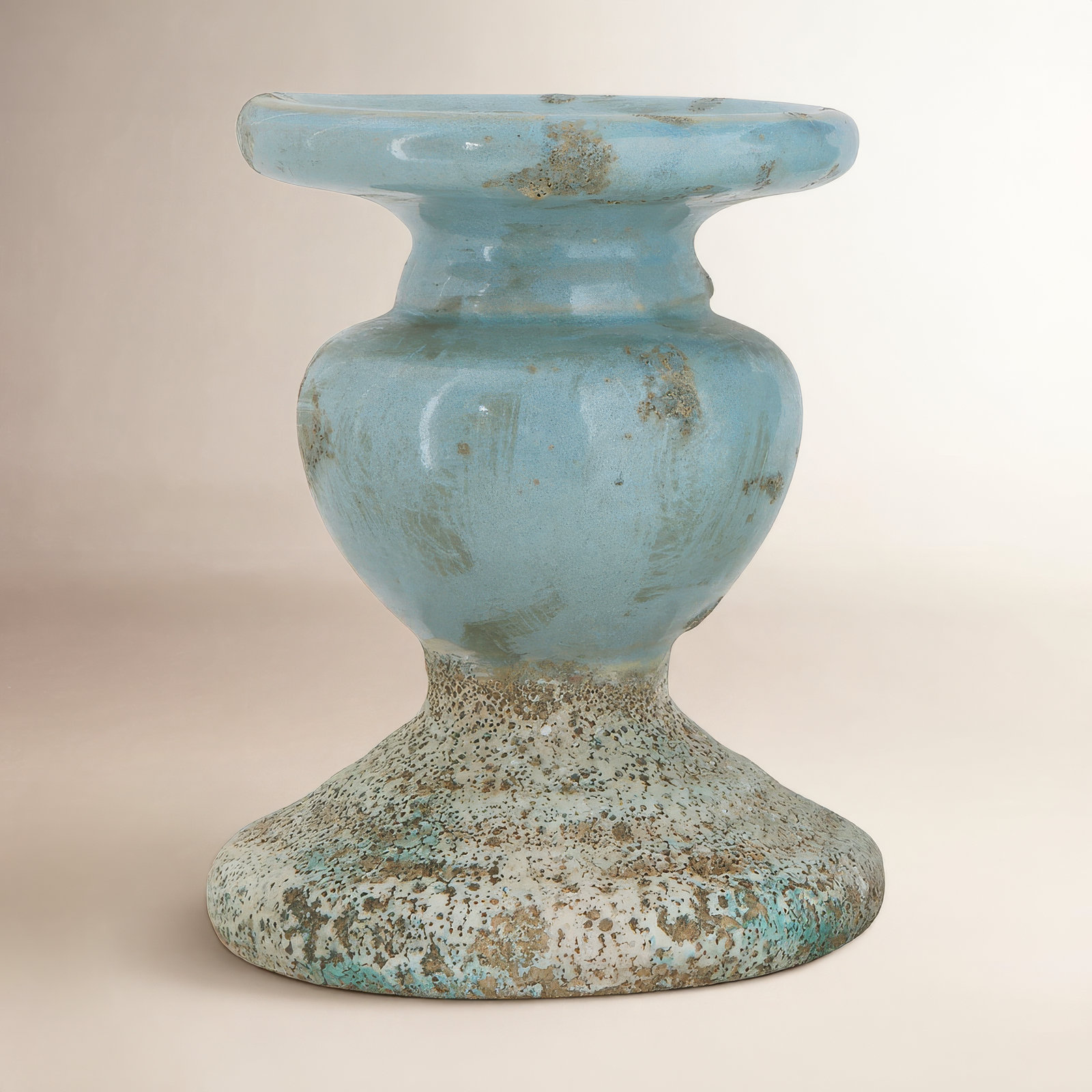 Waikiki Candlestick Holder, 6.5" H x 5.5" W x 5.5" D, Blue
