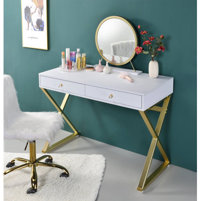 Bureau de coiffeuse avec miroir et plateau à bijoux (sans la chaise)