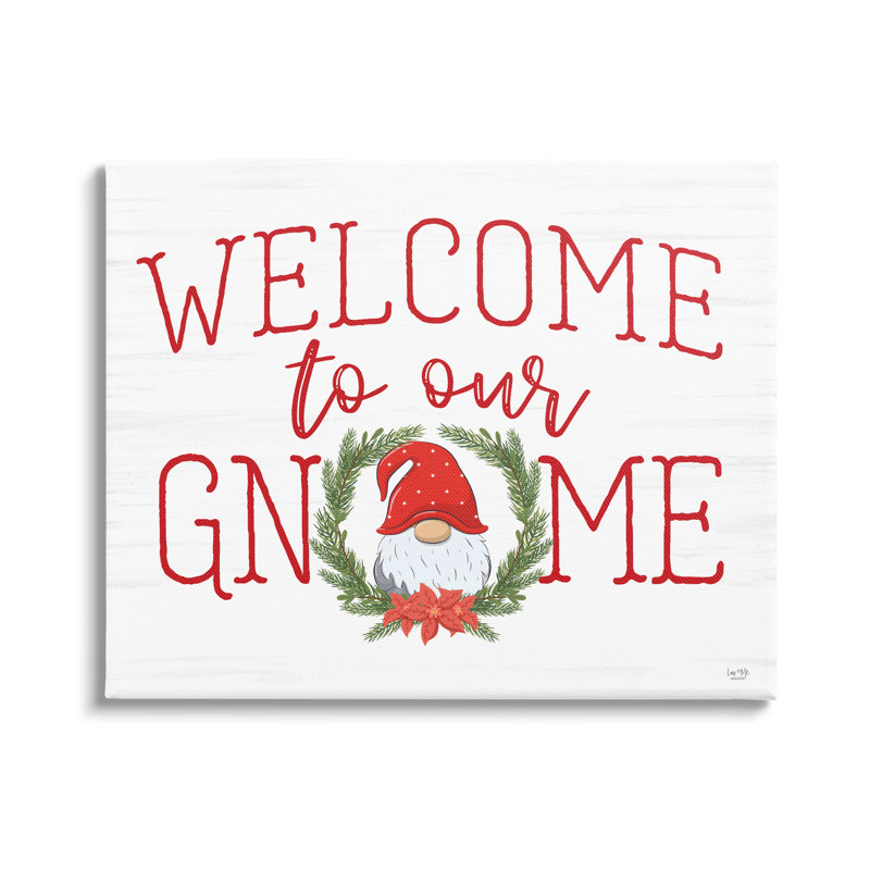 Gnome Welcome Sign Cottage Laurel, Toile tendue, H 16 po x l 20 po x P 1,5 po
