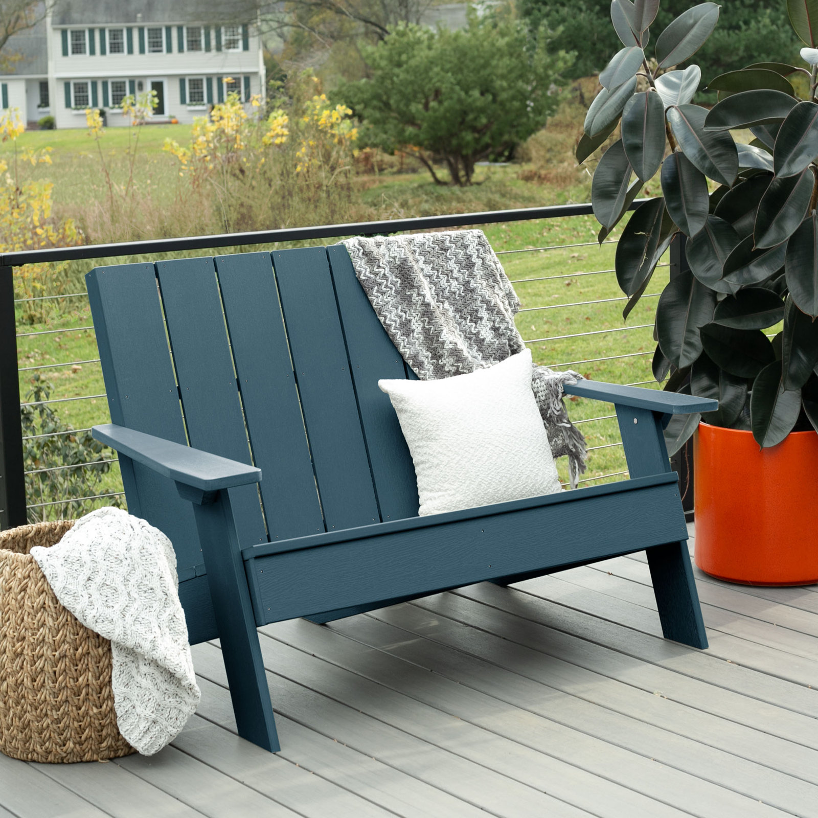 Byrnes 54" Patio Loveseat, Nantucket Blue